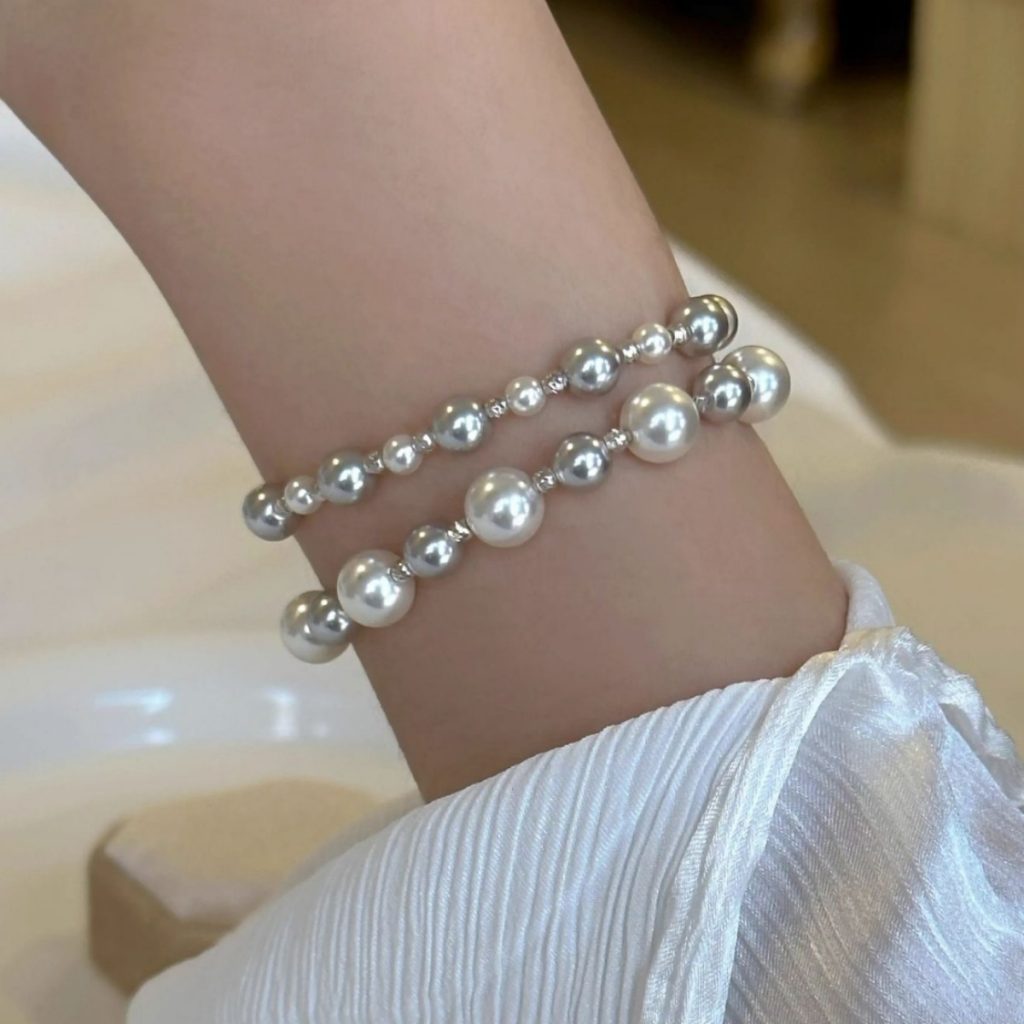 Pearl high-end spiral silver pearl bracelet