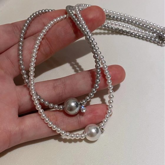 S925 Silver Ultra Fine Baby Bead Single Pearl Necklace