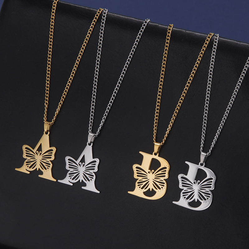 Stainless steel 26 letter fashion necklace manufacturer wholesale